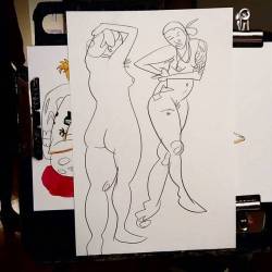 Figure drawing! Woot   #art #color #ink #livedrawing