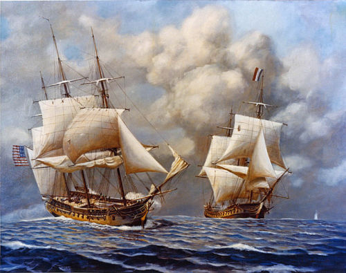 ltwilliammowett: The action of 9 February 1799, when the USS Constellation , commanded by Captain Th