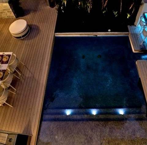 Orlando Contemporary PoolImage Of A Medium-sized, Stylish Courtyard Pool Fountain With Decking