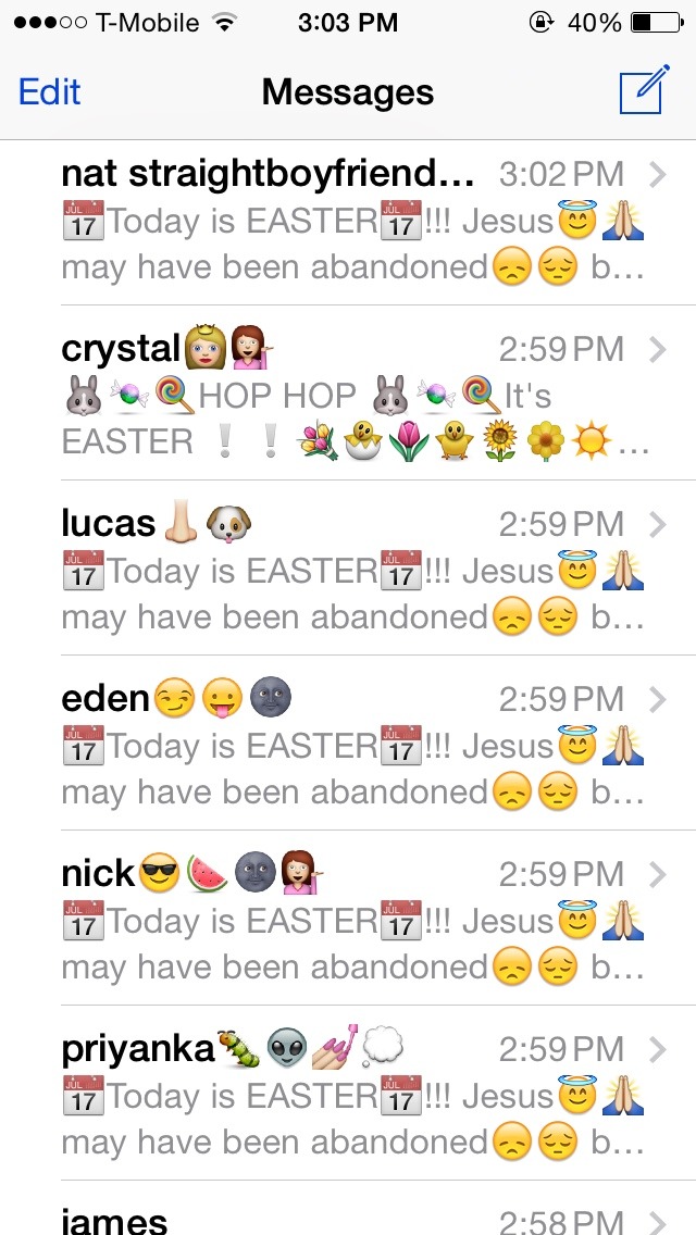 Easter chain text