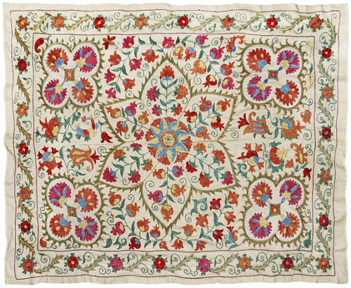 siimorq:Suzanis; a type of textile made mostly in Tajikistan, and parts of Uzbekistan such as Bukhar