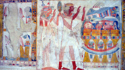 Murals from the tomb of Neferrenpet, scribe of the Treasury in the Estate of the Temple of Amun-Re, 