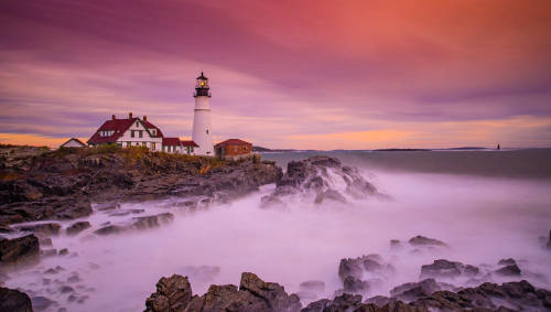 Portland Head Lighthouse in Sunrise by John S