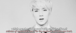 pandreos:  sehun thinks he looks best in