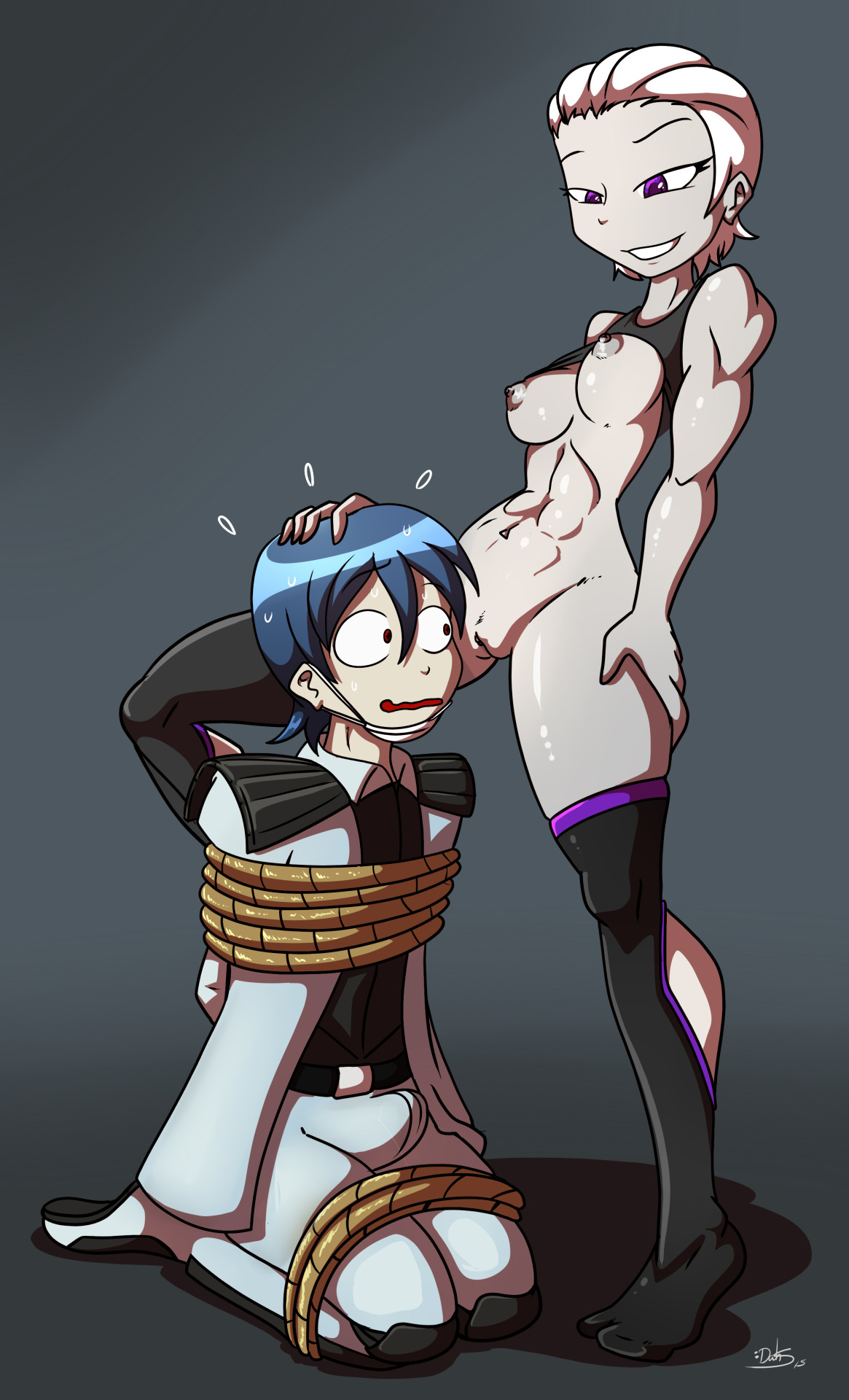 dahsdahs:  Commission to Combinecommando of his OC’s Kalinka and Hector 