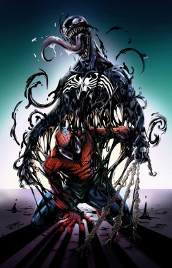 honeywell9color:  latanieredecyberwolf: Spider-Man Vs Venom Fan Art ! Intense Spider Man by Emilcabaltierra Color by ~smallesthing