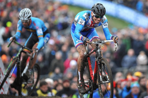 thestumpone:  phlipper21:  Stybar puts in one of his big attacks today at the Men’s Elite Cyclo Cros