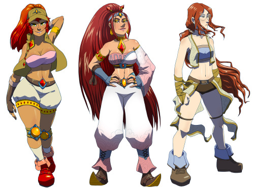 9usana: So I finally finished the hexafusion meme!!! phew… this was tiresome… The 3 characters were Fio Germi (Metal slug), Nabooru (Ocarina of time) and Nariko (Heavenly sword). And my theme was: Tough red hair girls of games I’ve actually played.