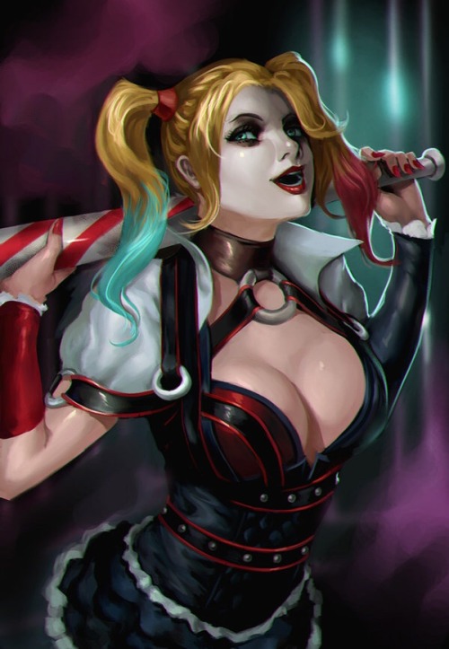 #Batman #ArkhamKnight #HarleyQuinn #art by #phamoz. -RL Found here: http://phamoz.deviantart.com/art