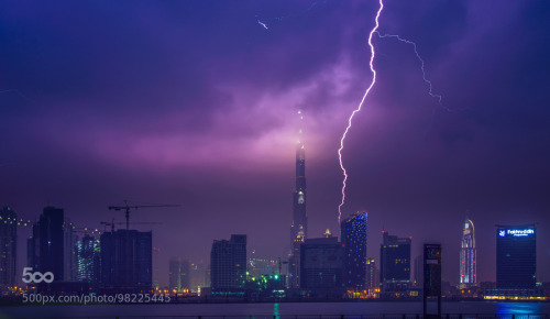 Lightning Dubai by akhterhasan