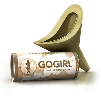  GoGirl Female Urination Device, Khaki  Simply  put, Go Girl allows women the convenience of standing up to go to the  bathroom. It’s perfect for those times when bathrooms are either  unavailable, or simply disgusting. What’s great about GoGirl?