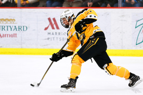 Hilary Knight takes a shot during the NWHL All Star Game. Pittsburgh, PA | 2-12-17 