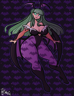 Tehbuttercookie:    A Print I Did Of The Lovely Morrigan For Prcc, Enjoy!  