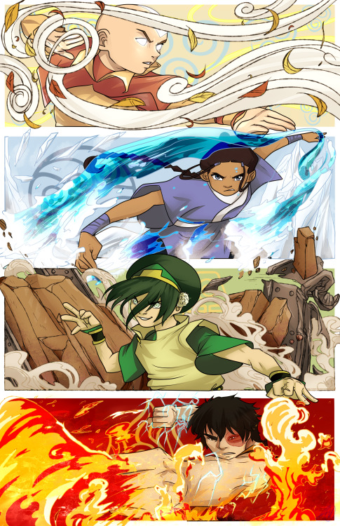 jen-iii: Elements New print for conventions! Got my ATLA hyperfixation in full gear