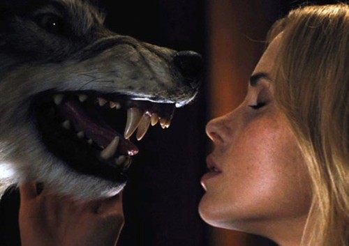 Cabin in the woods… This part went like “i dare you to make out with the stuffed wolf”