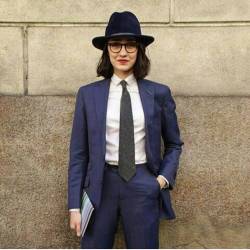 hypno-sandwich:  menssartorialfashion:  Who said suits were made for men alone, never imagined women like @fashionoutlook outshining her conterparts. We salute all we women who aren’t afraid to throw on a suit. Our Monday Style Inspiration.  #fashion