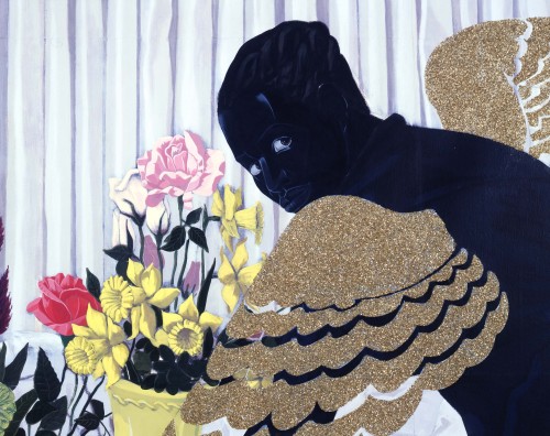 manufactoriel: Detail of Souvenir I, 1996 by Kerry James Marshall