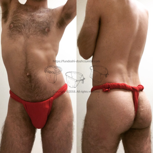 fundoshi-doshi: Made a red rokushaku fundoshi from some cotton gauze.Source: fundoshi-doshi.