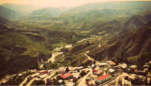 Вид из селения Гуниб. Дагестан. Август, 2014. View of the village Gunib.The Republic of Dagestan. Au