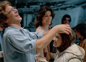 harrisonford42:  Carrie & Harrison  BTS Empire Strikes Back (1980)