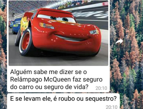 Página lixo que faz post lixo pra você compartilhar - Aí vc pede um Uber e  vem o relâmpago mcqueen