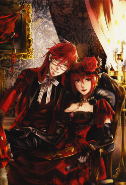 justademonbutler-deactivated201:  Yana Toboso’s Black Butler Artbook Vol. 1 / Madam Red &amp; Grell Sutcliff 