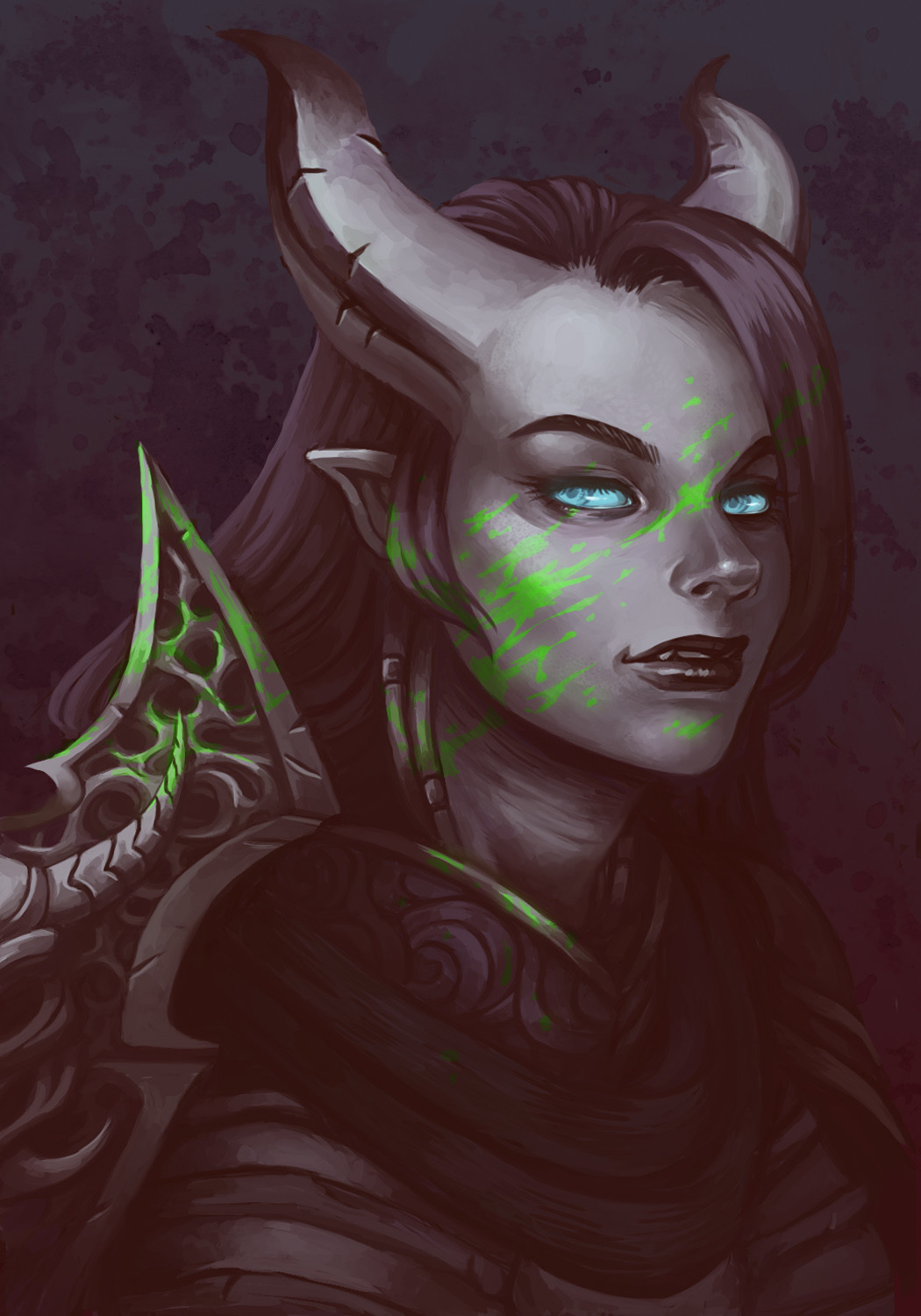 rarts:  Draenei girl: World of Warcraft game digital art [Artist: Sara Olson]  