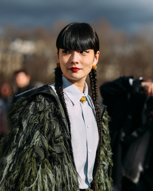 Kozue Akimoto at Dior FW 2020 - 2021 Paris Snapped by Benjamin Kwan Paris Fashion Week