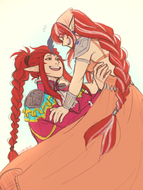 Zora Mermay PromptsHylian!Siduna  They look cute together no matter what they look like, this turned