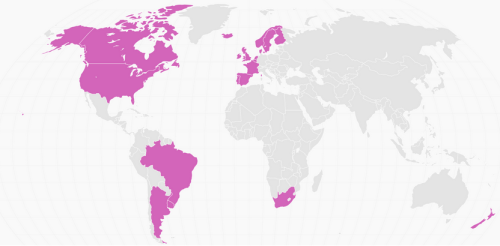 thisclockworkheart:finchois:Countries where gay marriage is legal nationwide.Because it’s one thing 