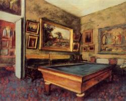 Artist-Degas: The Billiard Room At Menil-Hubert Via Edgar Degas Medium: Oil On Canvas