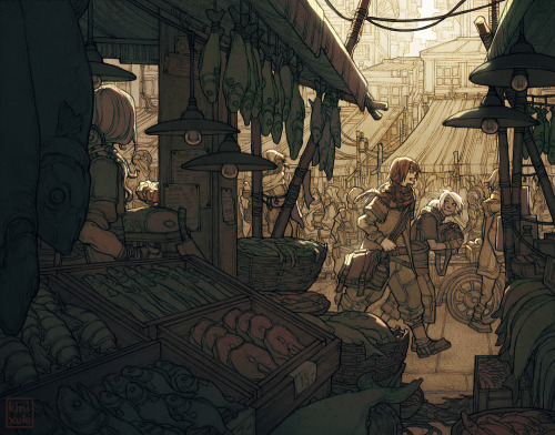  I really wanted to draw a fish market because it’s how I relax I guess