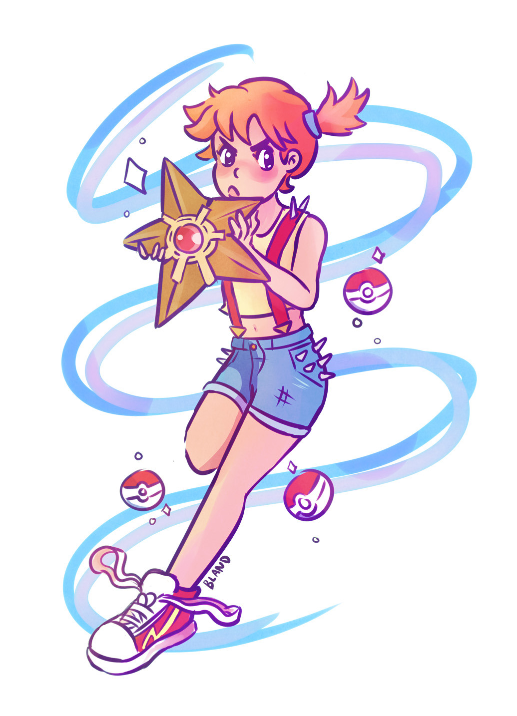 fruitcifer:  Misty and Staryu! get prints, shirts, blankets, leggings, my first born