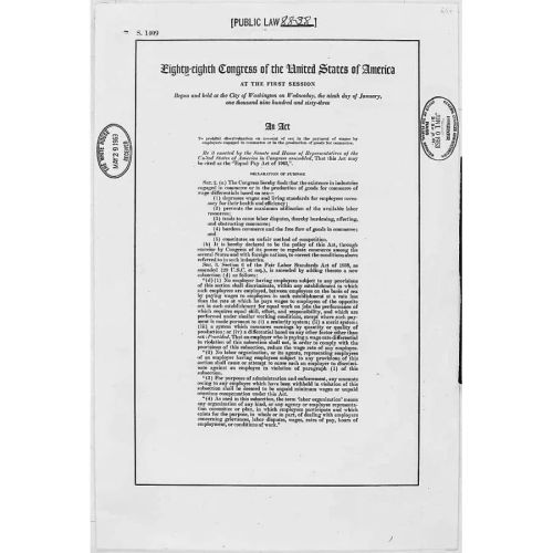 On This Day in June 10, 1963: President John F. Kennedy signs the Equal Pay Act of 1963 (Pub. L. 88-