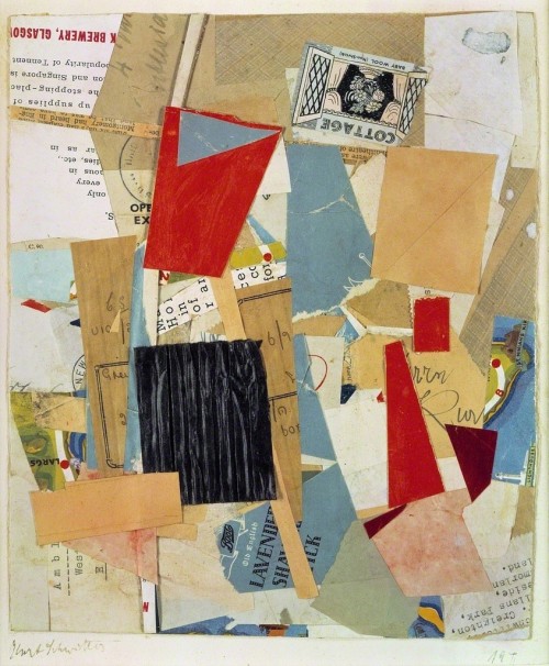 transistoradio:Kurt Schwitters (1887-1948), Cottage, 1946, paper collage, 21.2 x 25.5 cm