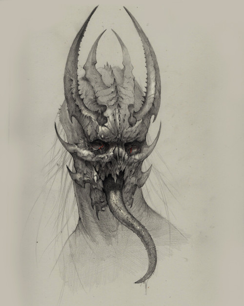 ex0skeletal-undead:The Demon Mammon byBobby Rebholz // InstagramSymbol of greed, treasurer of Hell, 