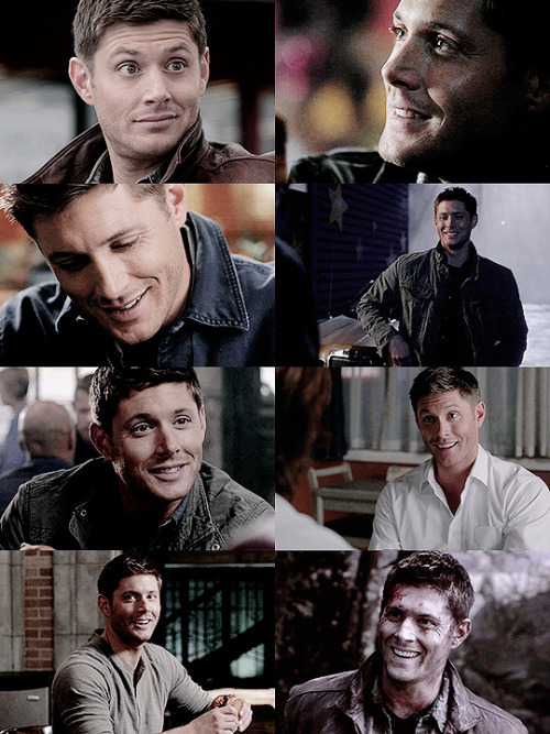 magic-is-in-the-words: DEAN APPRECIATION WEEK | SUNDAY → a set dedicated to DeanDean + smiling.  You’re marching to war Nothing but a smile Painted on your lips Like an armor.  And you can only hope That it will convince them That you’re not scared.