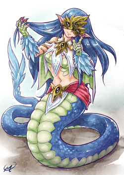 Maxa-Postrophe:  Basilisk Melina By Maxa-Art Commission. It Looks Like A Gorgon Or