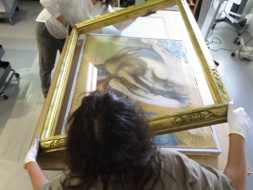 This pastel and charcoal drawing of a Woman Drying Her Hair by Edgar Degas, was recently in the cons