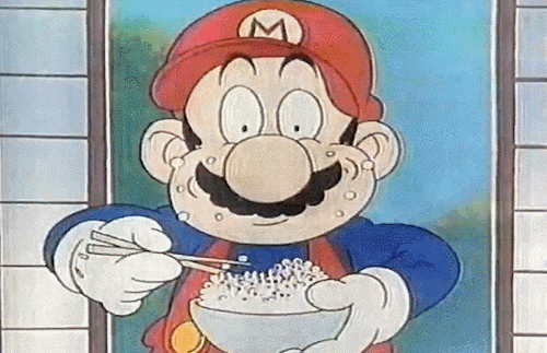 suppermariobroth: From a 1987 Japanese commercial for Super Mario Bros. rice seasoning.