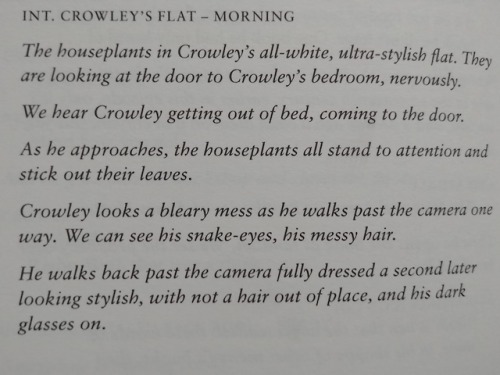 shaxpere:just some solid crowley Moments™ we were robbed of in the show, including things that