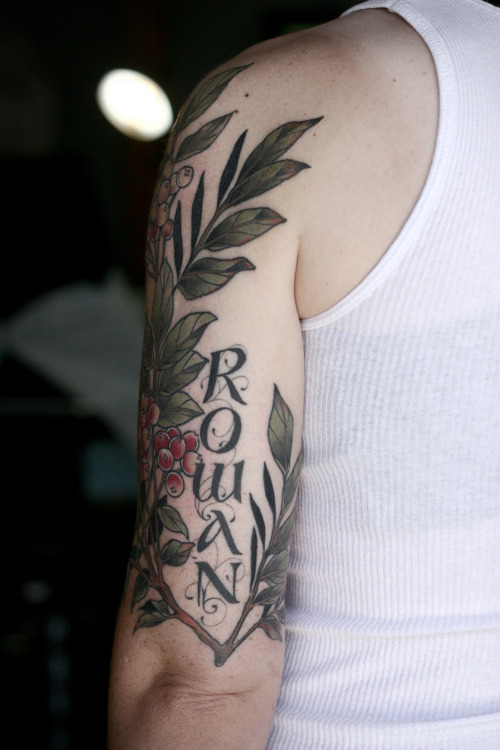 kirstenmakestattoos:Rowan branch for Nicole’s daughter. This was such a fun one! Thank you!