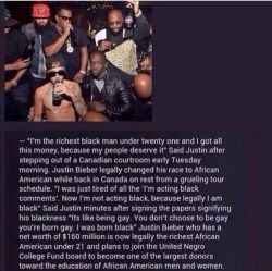 chanel-and-louboutins:  gold-kushkloudz:  ???  Lmfaoooooo 😂😂😂😂 no you didn’t Justin .  I understand what u mean but it&rsquo;s not like being gay, boy U chose it. IDGAF if  u r legally black. U r still being a white canadian boy. And no,