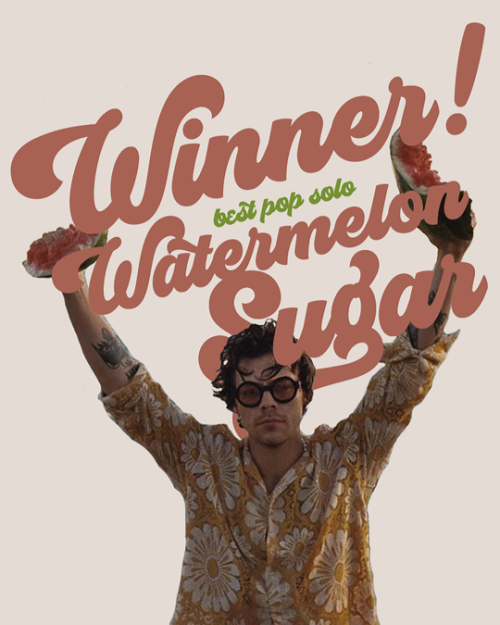 kingstylesdaily:Tastes like a winner! Congratulations Harry on winning Best Pop Solo Performance!
