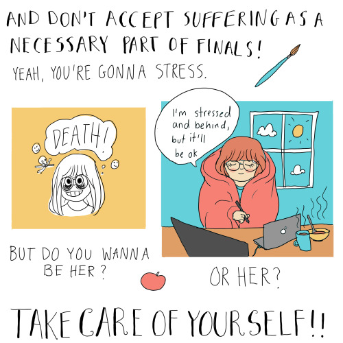 pandabearry26: rubywoodsillustration: a realistic Finals Self-Care guide because like, who’s gonna be in bed at 10pm? 