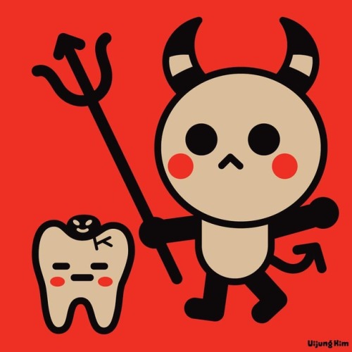 . . . . #tooth #devil #red #november #bad #friends #NY #illustrator #illustration #cute #vector #vec