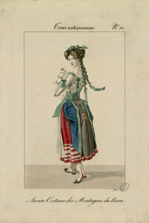 “Fancy dress” costume, 1827, based on the traditional costume of Bearn, France