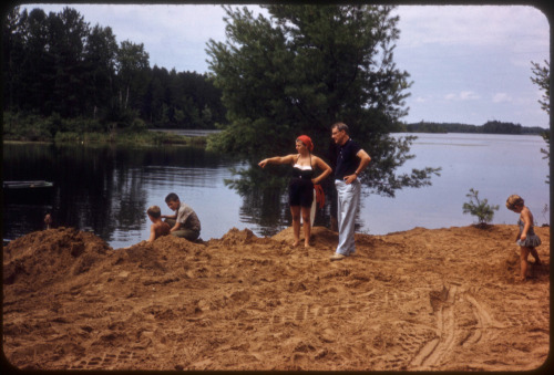 our beach at somo lake, kids, liz and jim s, july 1961