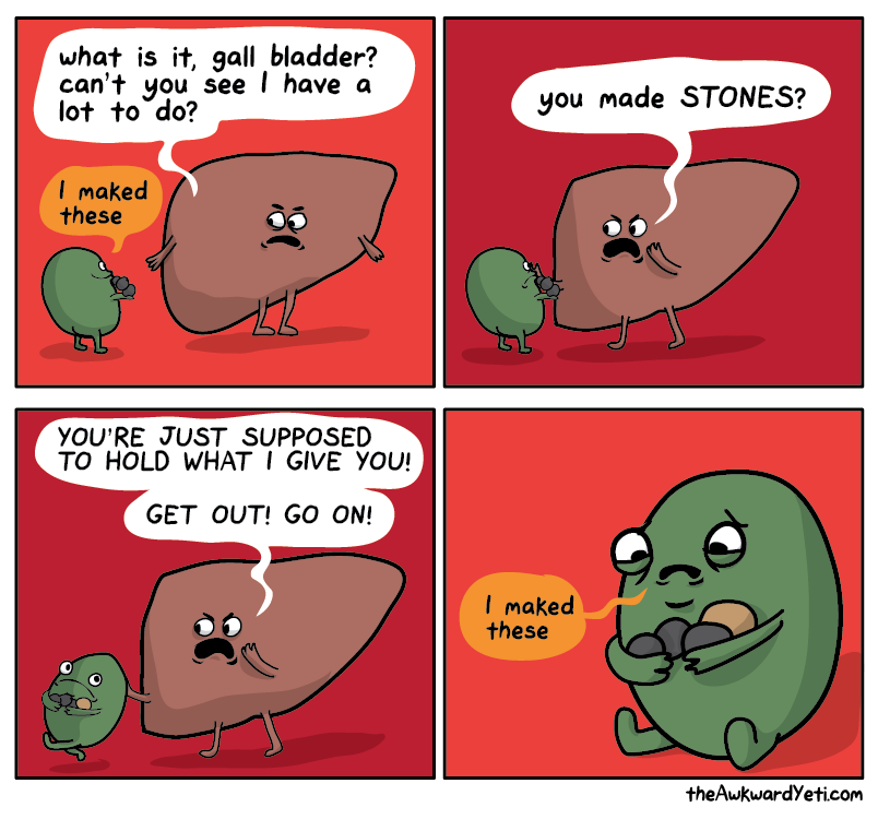 stethoscopingmaybe:  Peace out gallbladder, let’s be real, it’s not me it you