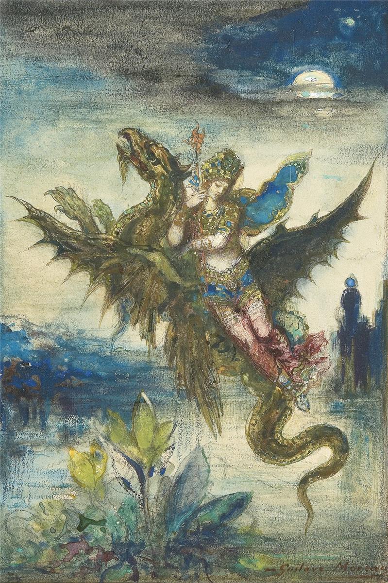 oursoulsaredamned:  Gustave Moreau, Dream of the Orient or The Peri (Rêve d’Orient